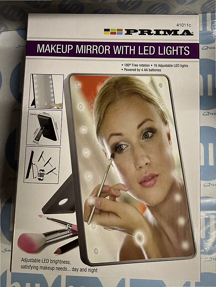 BAD SPIEGEL SCHRANK TOUCH LICHT 16 LED BELEUCHTET MAKE UP KOSMETIK RASUR