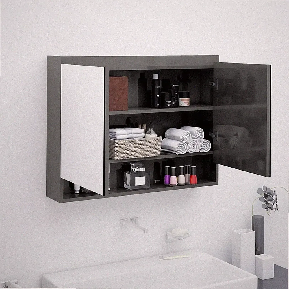 Bad Spiegelschrank 80x15x60cm MDF Badschrank Spiegel mehrere Auswahl vidaXL