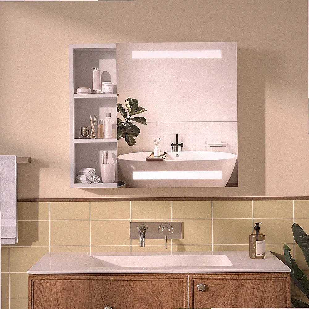 Bad Spiegelschrank Anti-Beschlag Wandspiegel mit Led Beleuchtung Badspiegel