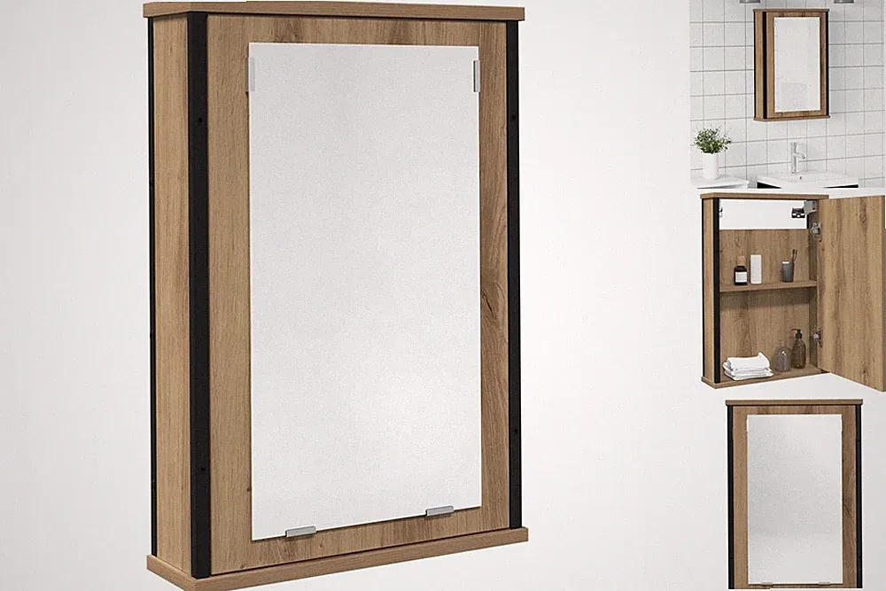 Bad-Spiegelschrank Artisan-Eiche 42x12x60 Cm Spanplatte