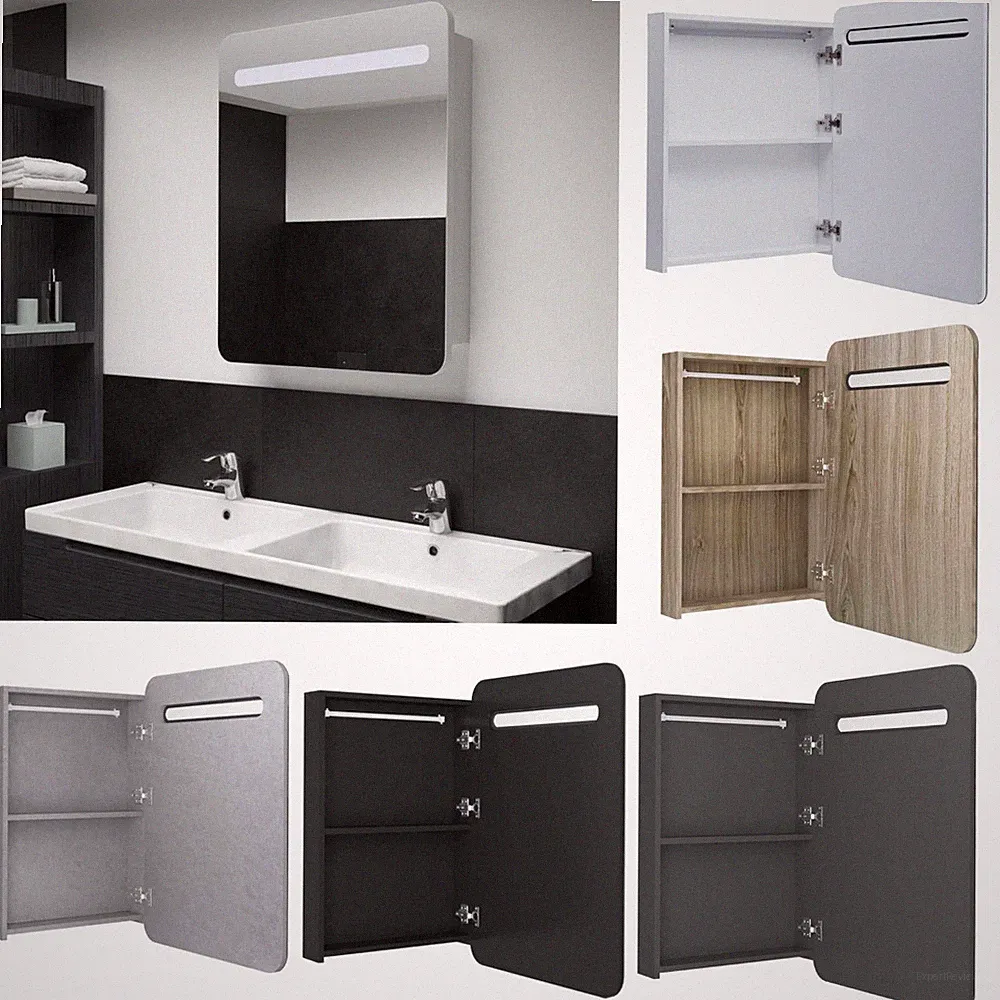 Bad Spiegelschrank Badschrank mit LED Beleuchtung Badezimmerschrank 60x11x80 cm