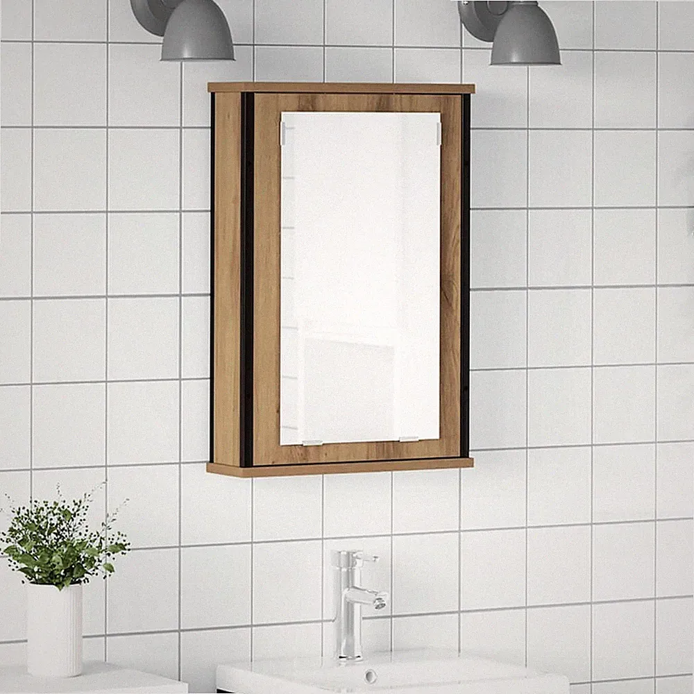 Bad Spiegelschrank Badschrank mit Stauraum Hängeschrank Wandschrank Badspiegel