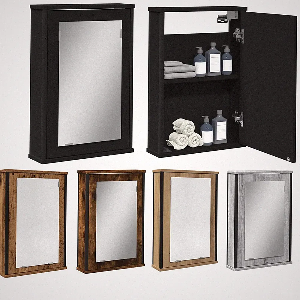 Bad Spiegelschrank Badschrank mit Stauraum Hängeschrank Wandschrank Badspiegel