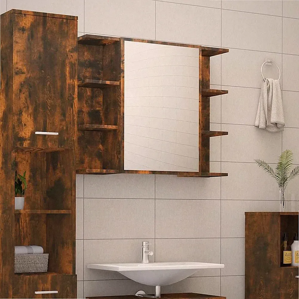 Bad Spiegelschrank Badspiegel Wandschrank Badschrank Holzwerkstoff vidaXL