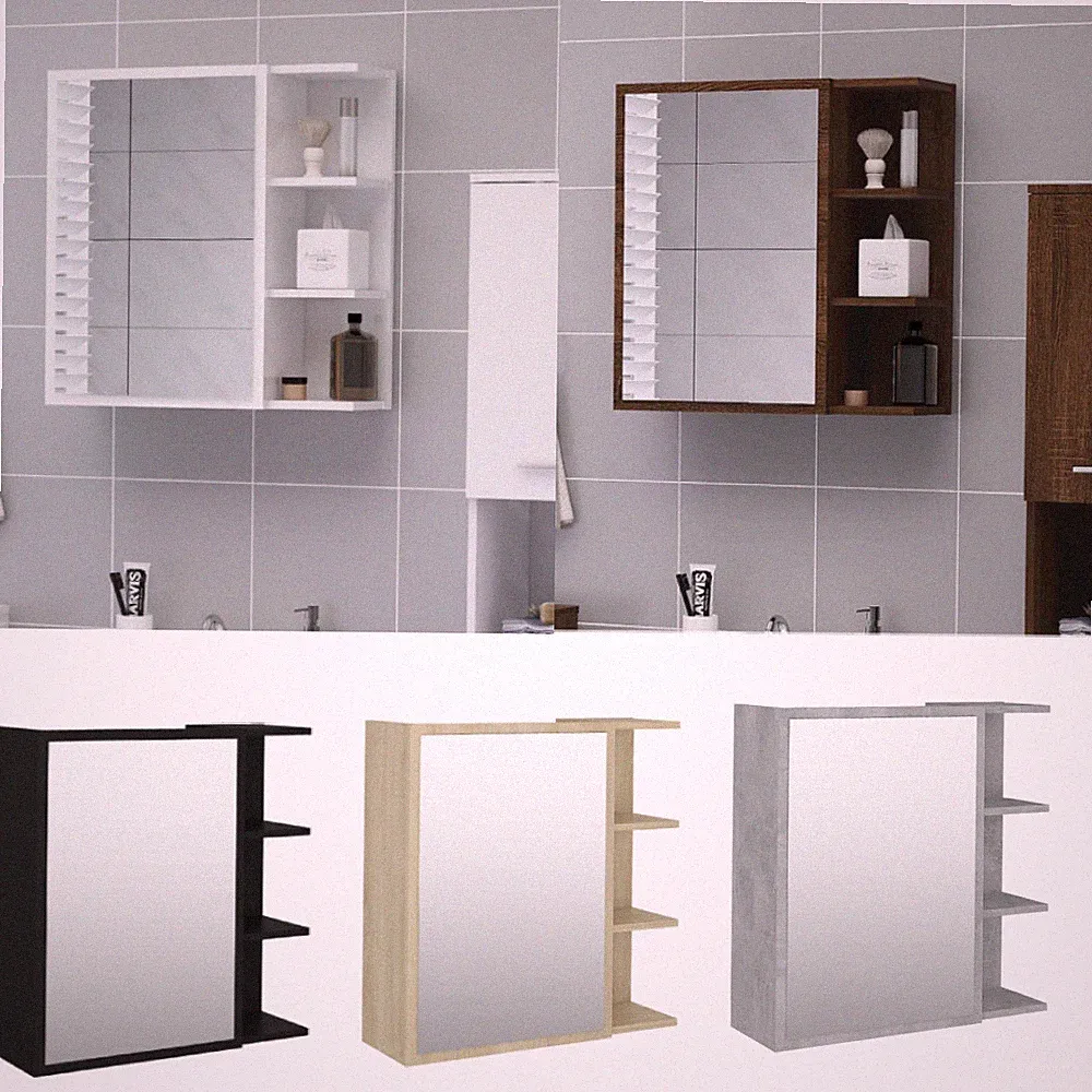 Bad-Spiegelschrank Badspiegel Wandspiegel Spiegel Sonoma-Eiche Holzwerkstoff