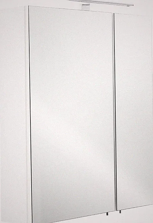 Bad Spiegelschrank Glas LED-Lampe 60 cm breit weiß