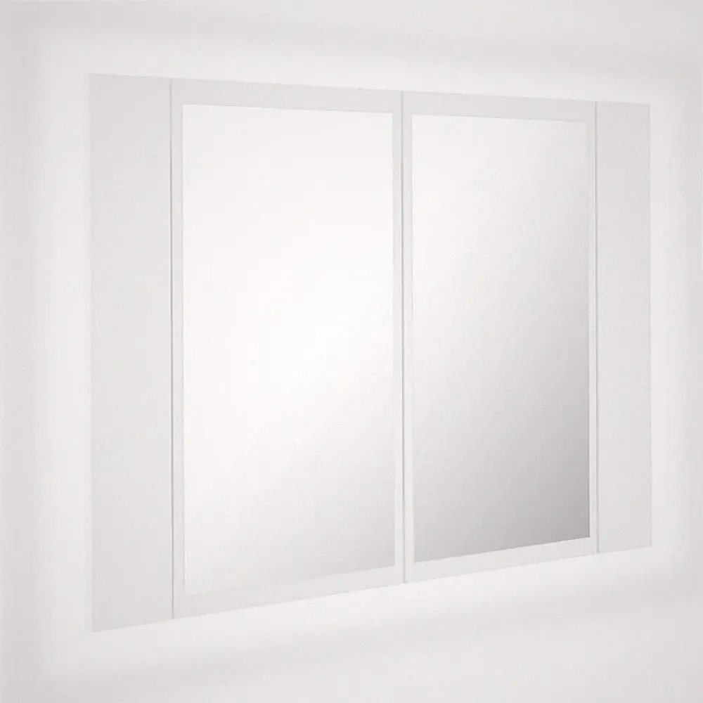 Bad Spiegelschrank LED Beleuchtung RGB Licht Weiß Stauraum Hängeschrank 60x12 cm