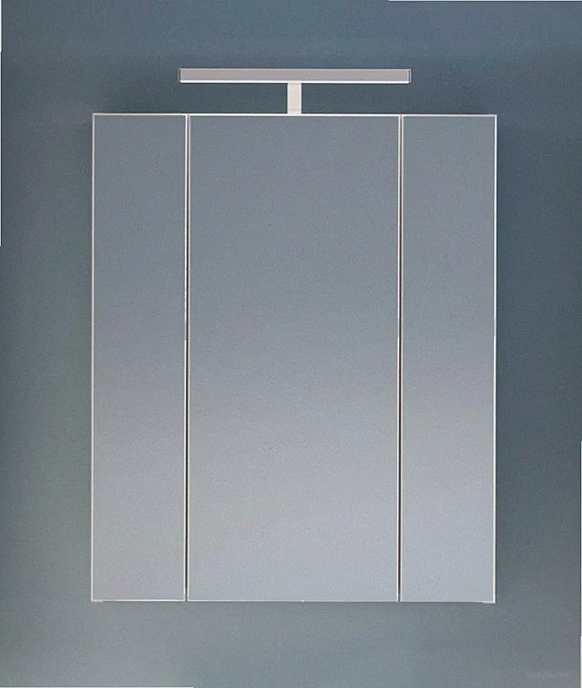 Bad Spiegelschrank "Linus" in weiß Badschrank 3-türig 3D 60 x 70 cm