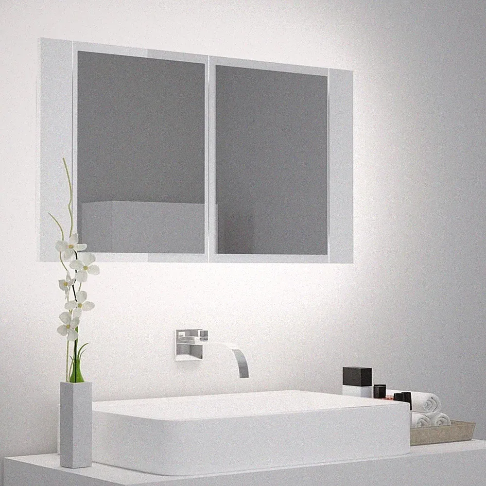 Bad-Spiegelschrank Spiegelschrank Badezimmerspiegel 80x12x45 cm Acryl mit LED