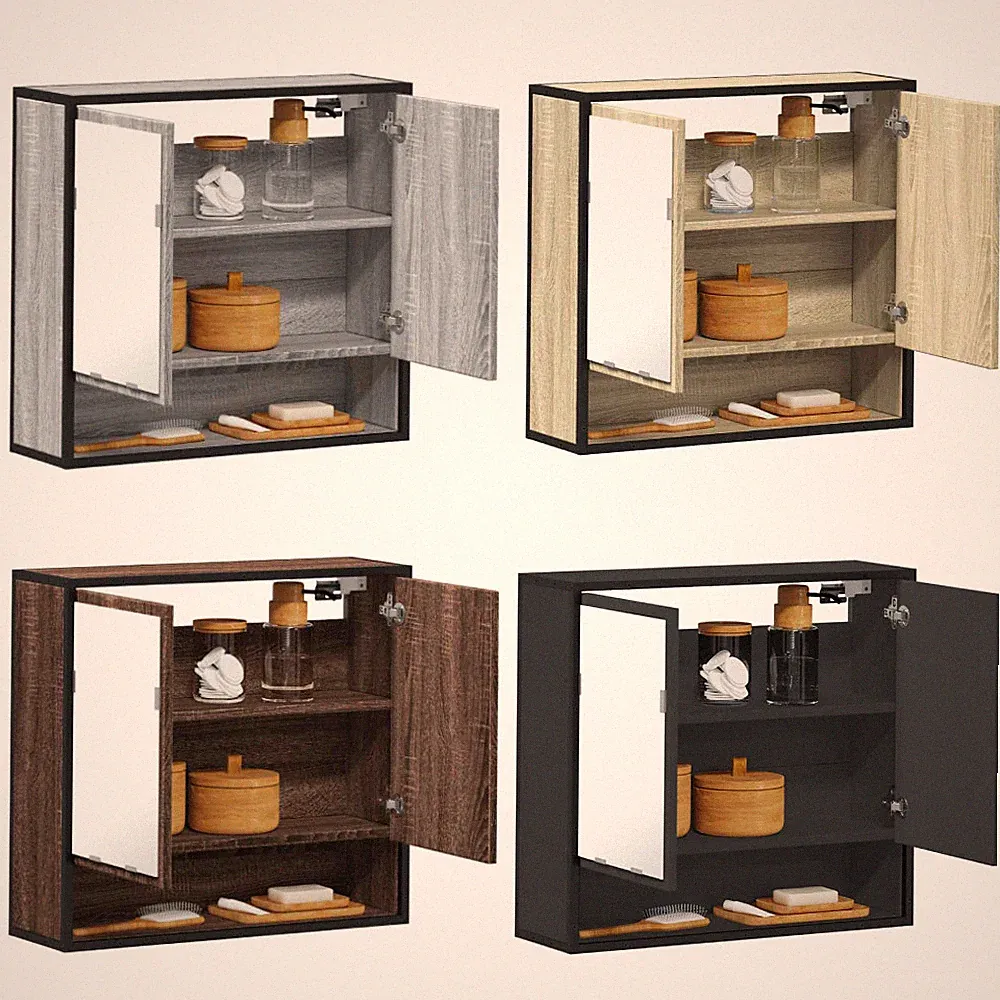 Bad-Spiegelschrank Spiegelschrank Hängespiegel Schrank 65x20x60cm Holzwerkstoff