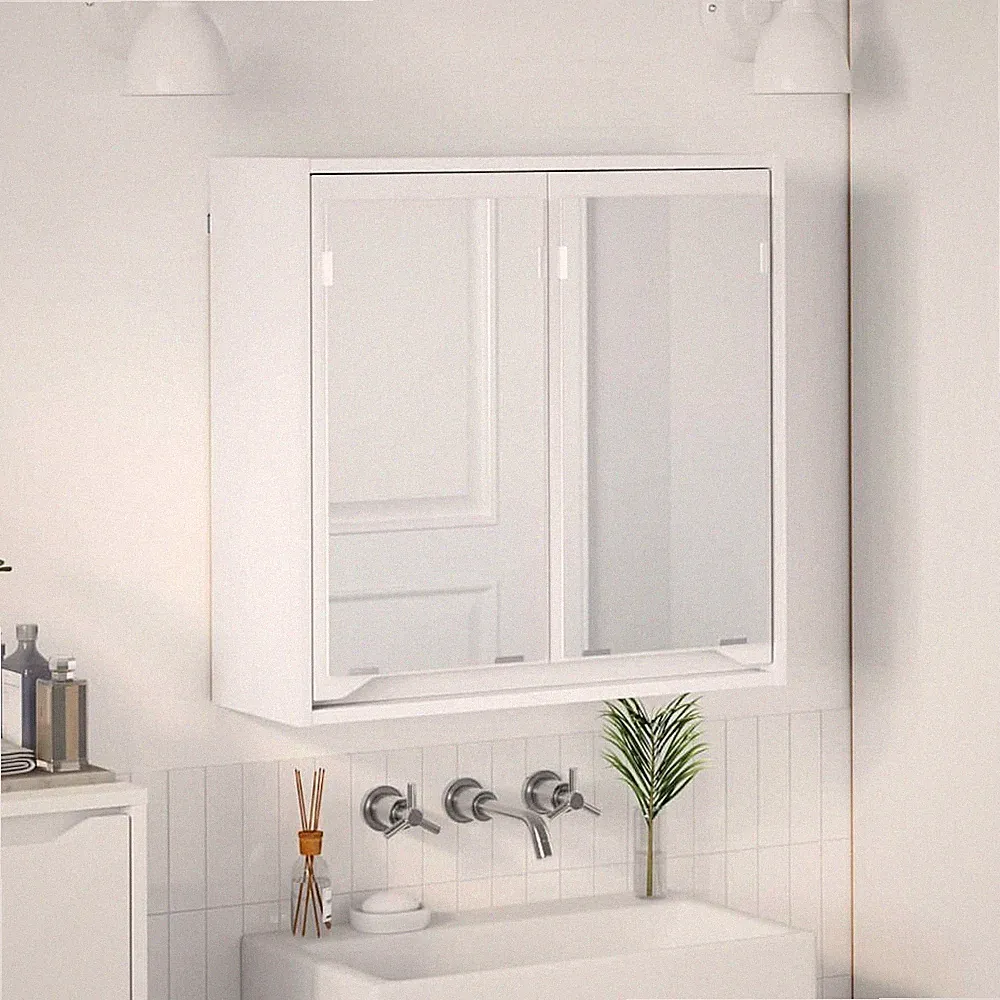 Bad-Wandschrank mit Spiegel Schwarz Eichen-Optik 60x20x60 cm Bad-Wandschrank Bad