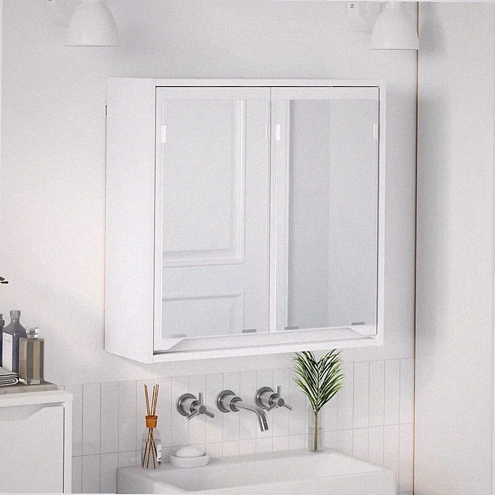 Bad-Wandschrank mit Spiegel Schwarz Eichen-Optik 60x20x60 cm Bad-Wandschrank Bad