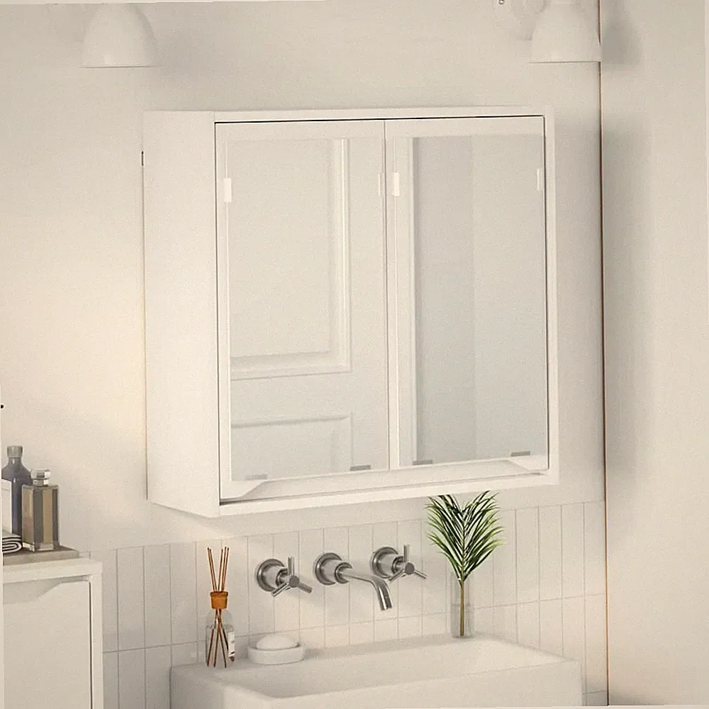 Bad-Wandschrank mit Spiegel Schwarz Eichen-Optik 60x20x60 cm Bad-Wandschrank Bad