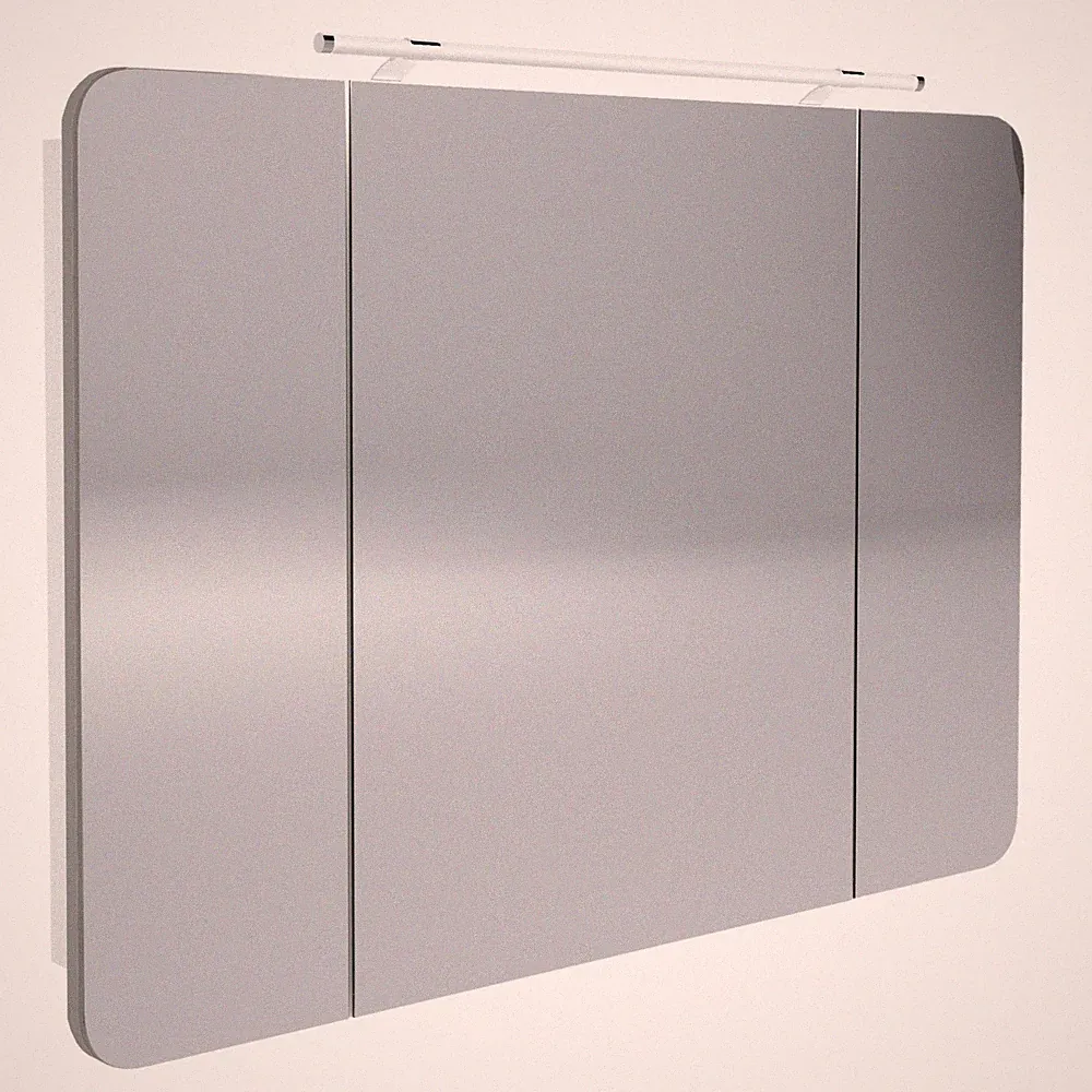 BadeDu NES LED-Spiegelschrank 110cm in Weiß, Drehbare LED-Aufsatzleuchte