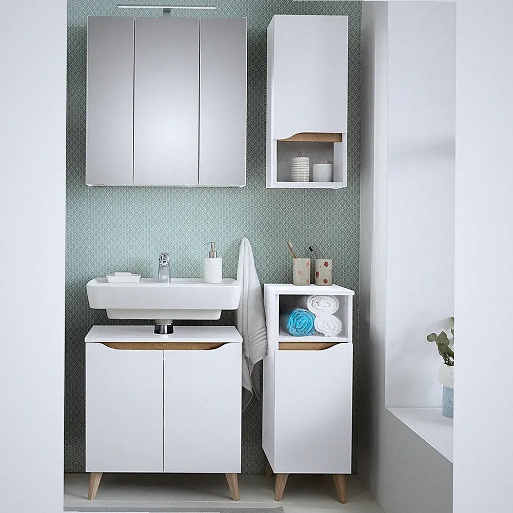 Badezimmer Badmöbel Bad Set Spiegelschrank Hängeschrank Unterschrank 95 cm breit