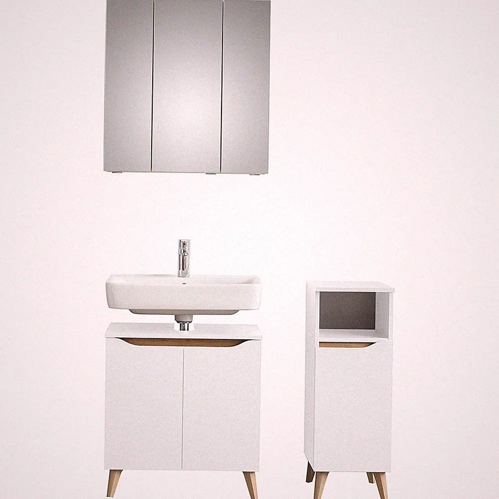 Badezimmer Badmöbel Bad Set Spiegelschrank Unterschrank Waschbeckenunterschrank
