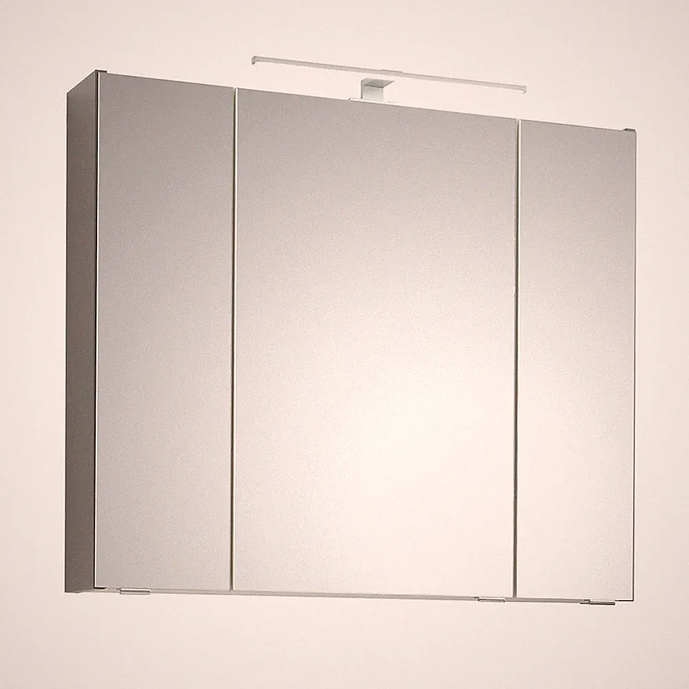 Badezimmer Badspiegelschrank Spiegelschrank Spiegel 80cm grau Matt modern