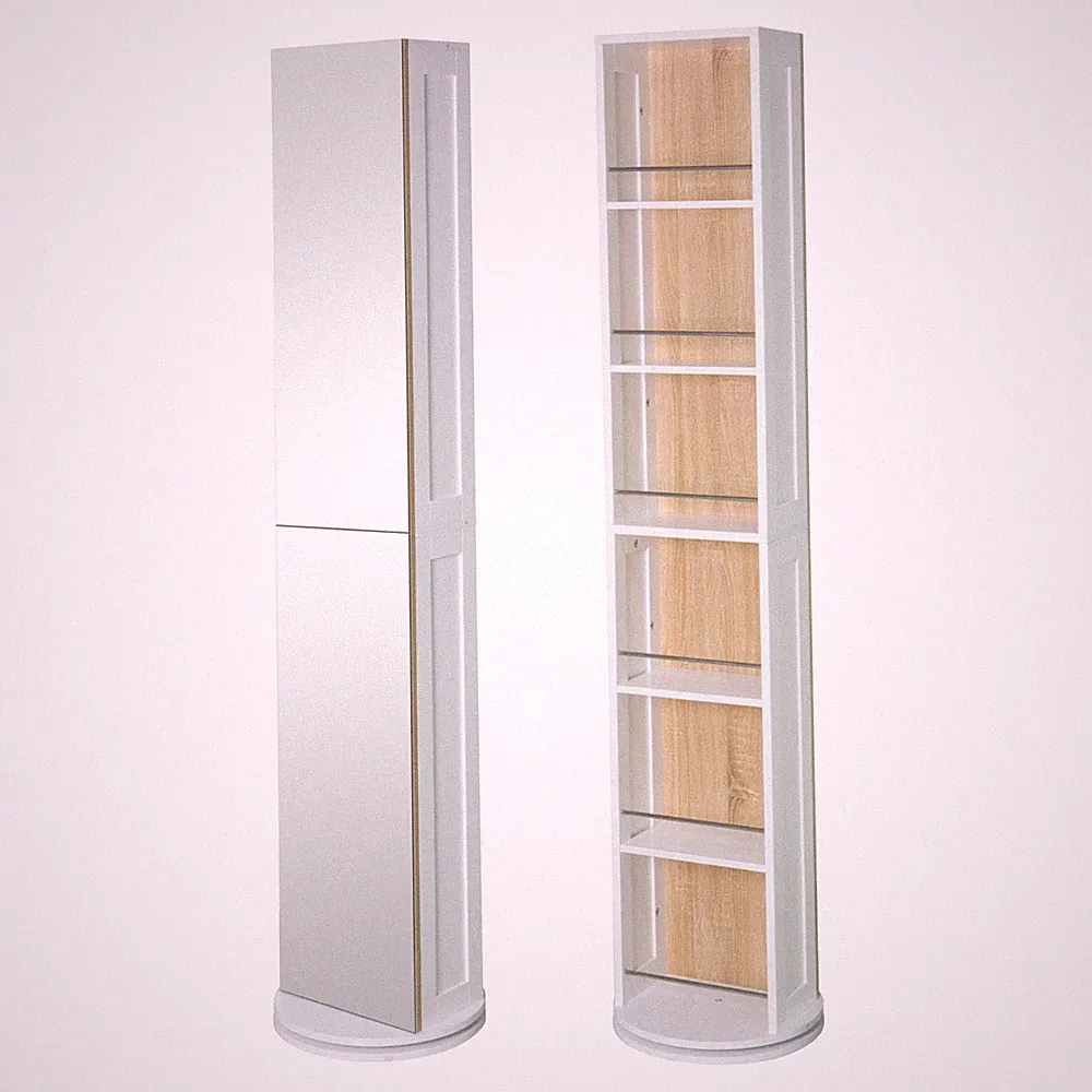 Badezimmer-Drehregal Leto Badschrank mit Spiegel HTI-Line