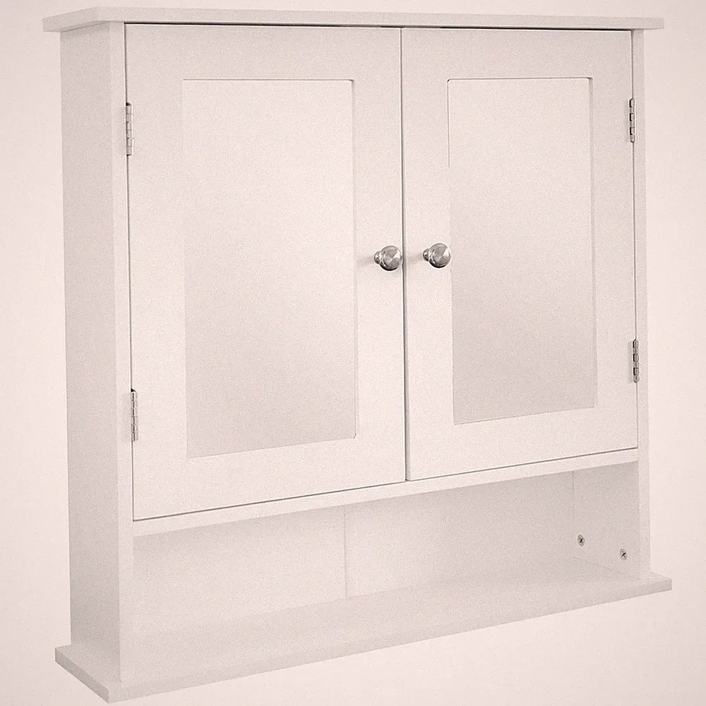 Badezimmer Hängeschrank Landhaus Badschrank Spiegelschrank Wandschrank Weiß