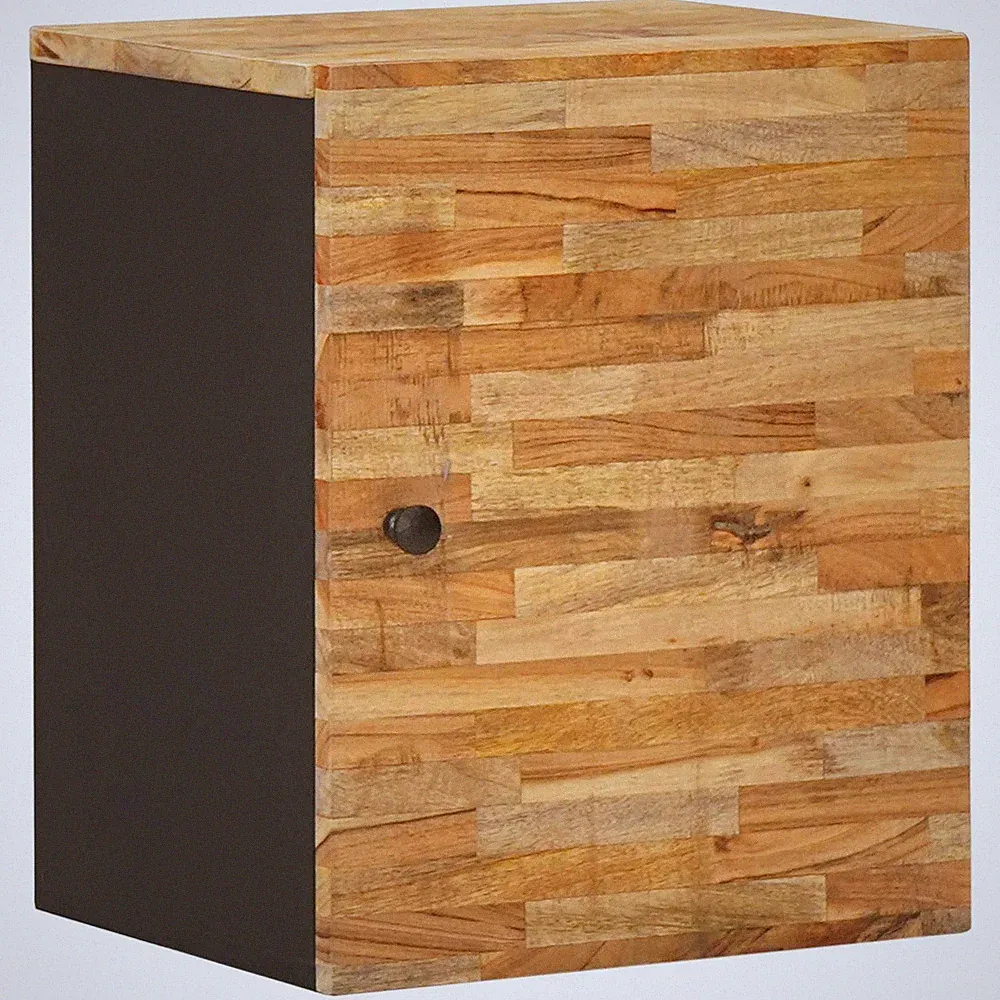 Badezimmer Hängeschrank Natur 38 x 33 x 48 cm Massivholz Mango Badezimmerschrank