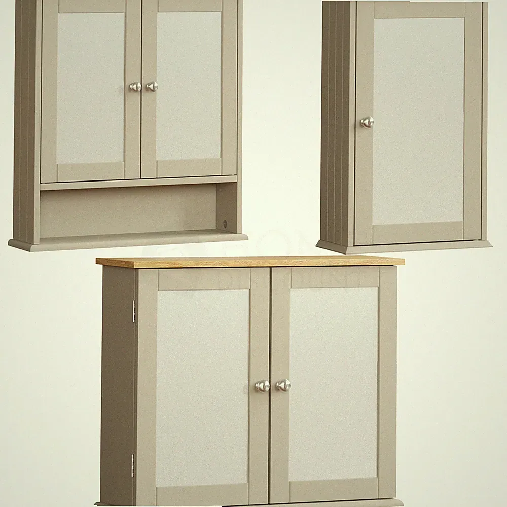 Badezimmer Hängeschrank Schrank Spiegel Aufbewahrung MDF Schrank Möbel Grau