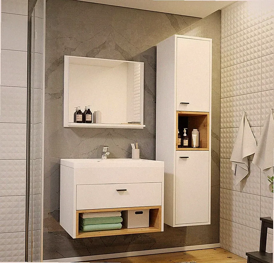Badezimmer Olier I Badmöbel-Set mit Waschbecken Badmoebel Komplett Design M24