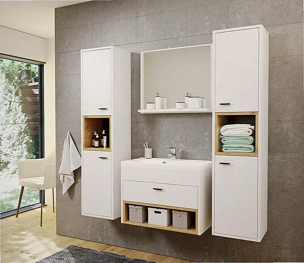 Badezimmer Olier II Badmöbel-Set mit Waschbecken Badmoebel Komplett M24