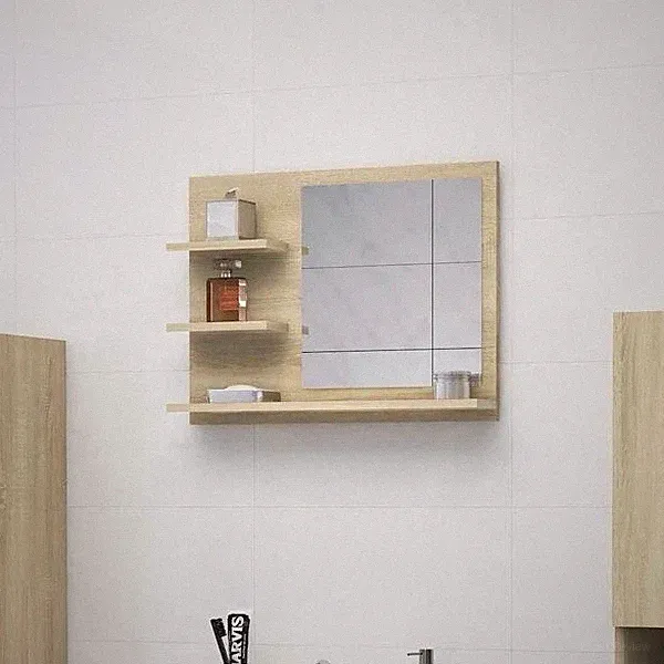 Badezimmer Schrank Badspiegel Sonoma Eiche 60x10,5x45 Cm Spanplatte
