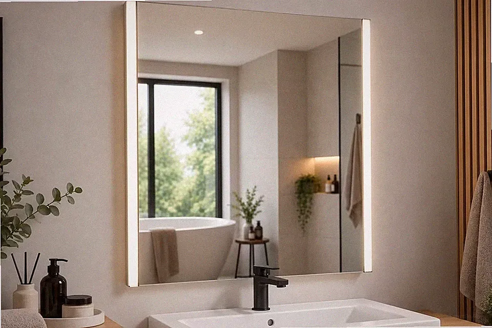 Badezimmer- Spiegel LED Badspiegel inkl. Beleuchtung 50x70cm NEU & OVP Peli -029