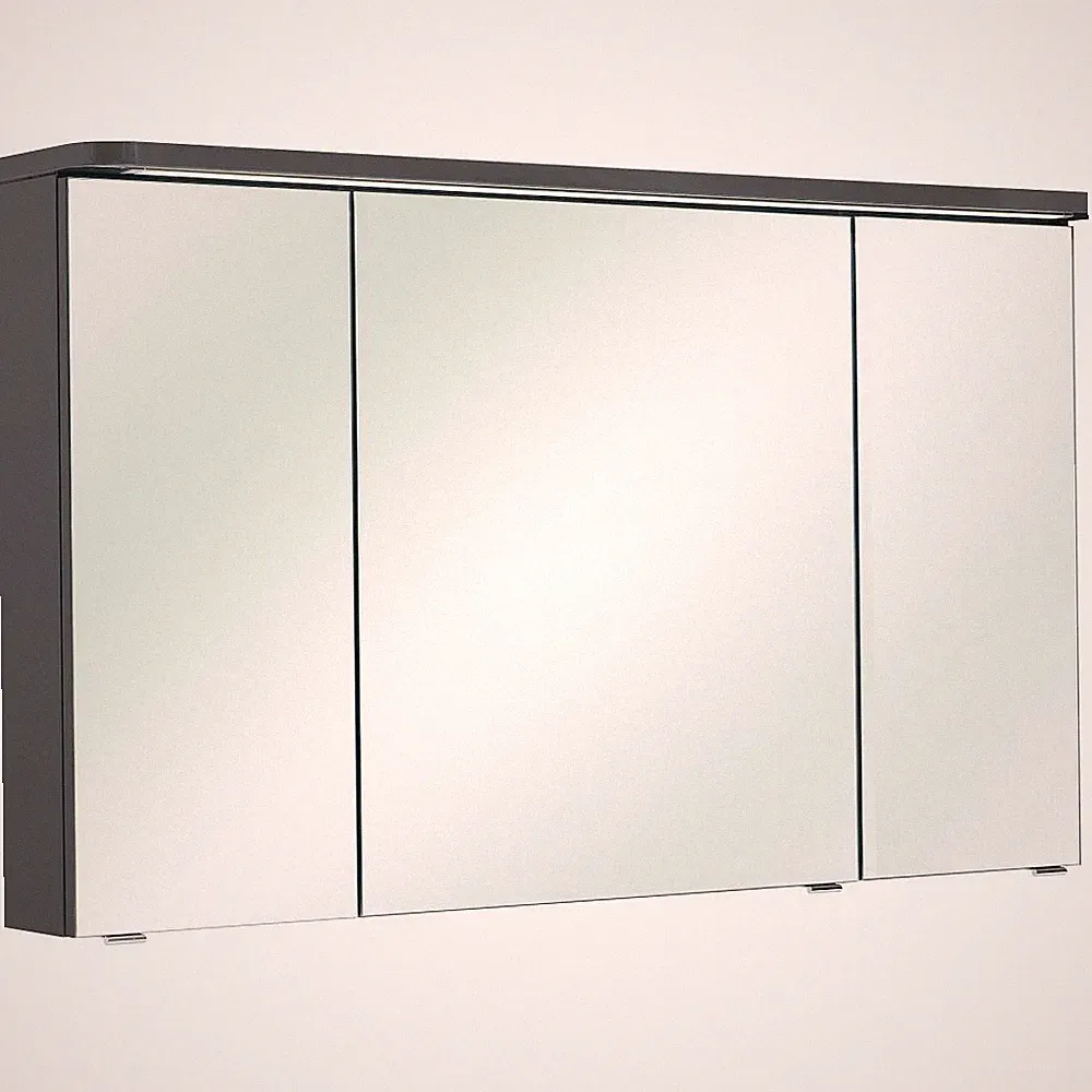 Badezimmer Spiegelschrank 120cm grau Badspiegel Badmöbel Spiegel LED & Steckdose