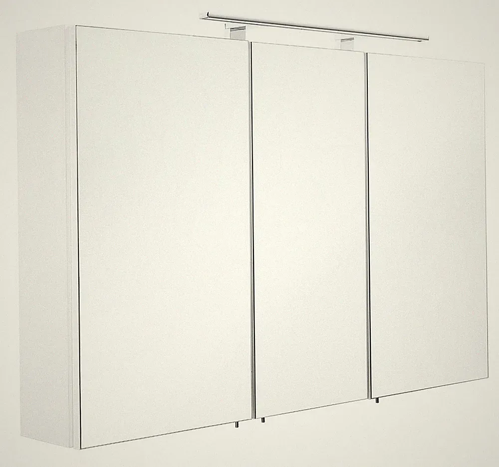 Badezimmer Spiegelschrank 3-türig/ LED-Beleuchtung/ Weiß LED-Badspiegelschrank