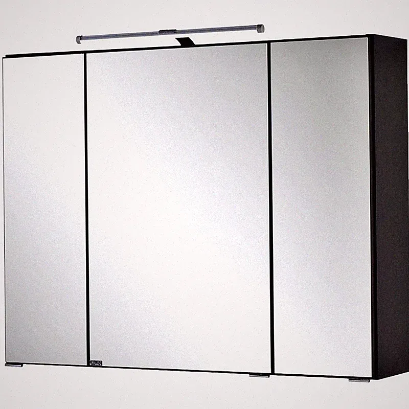 Badezimmer Spiegelschrank 80cm LED graphitgrau Badspiegel Badezimmerschrank