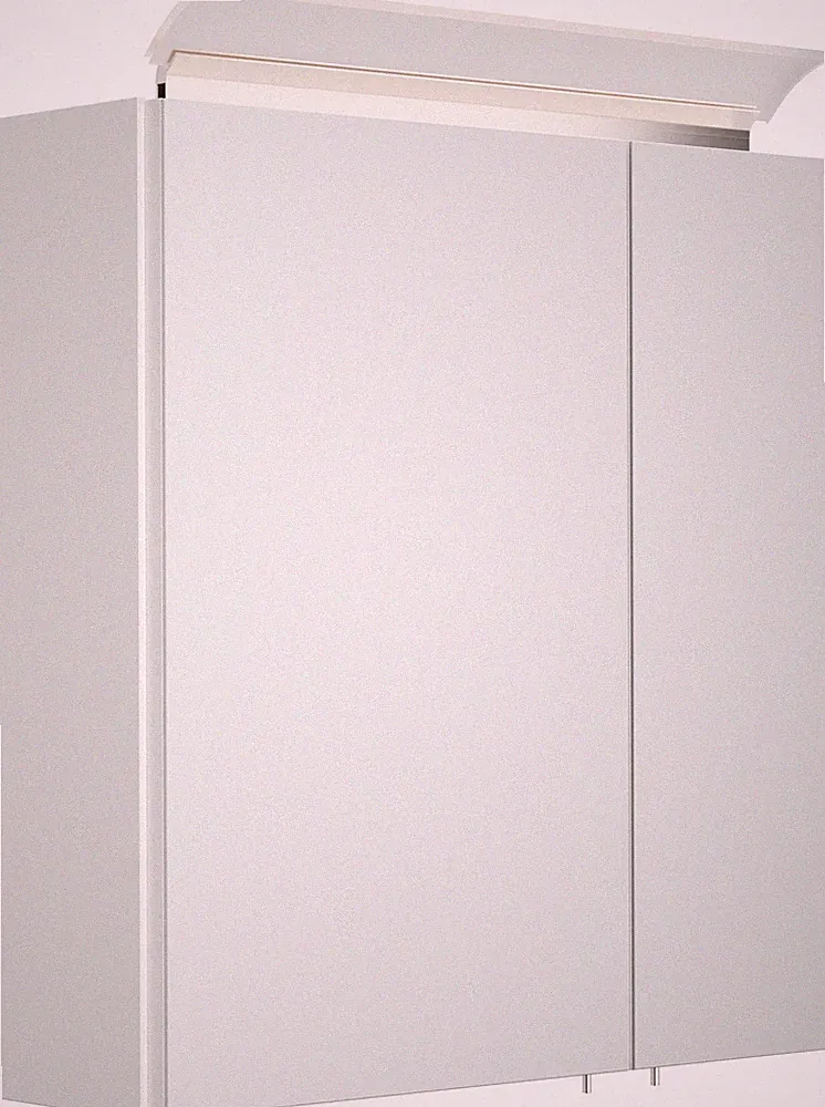 Badezimmer Spiegelschrank Badschrank 60cm weiß-Hochglanz Design-LED-Beleuchtung