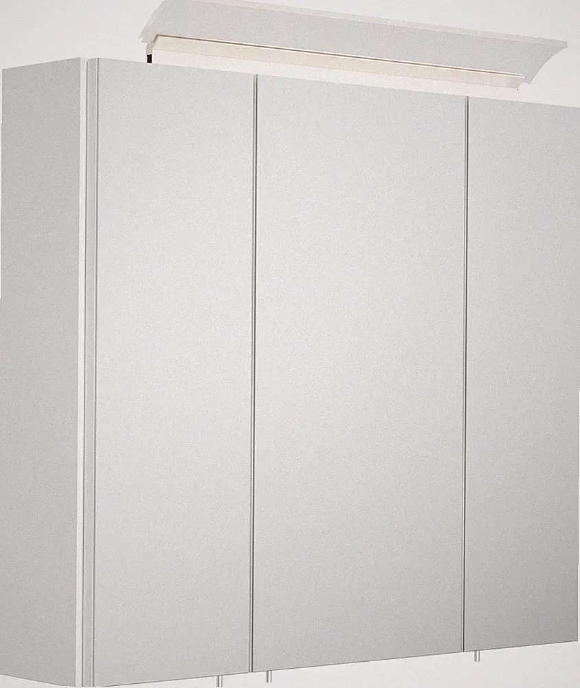Badezimmer Spiegelschrank Badschrank 70cm weiß-Hochglanz Design-LED-Beleuchtung