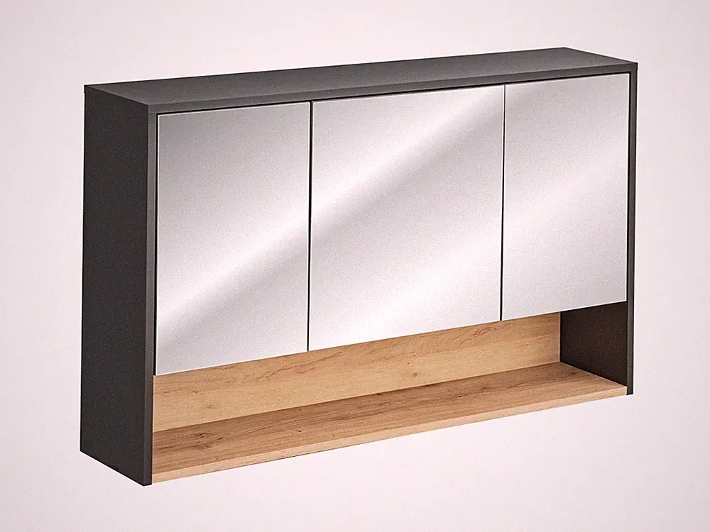 Badezimmer Spiegelschrank BURBON 75x120cm Graphit matt