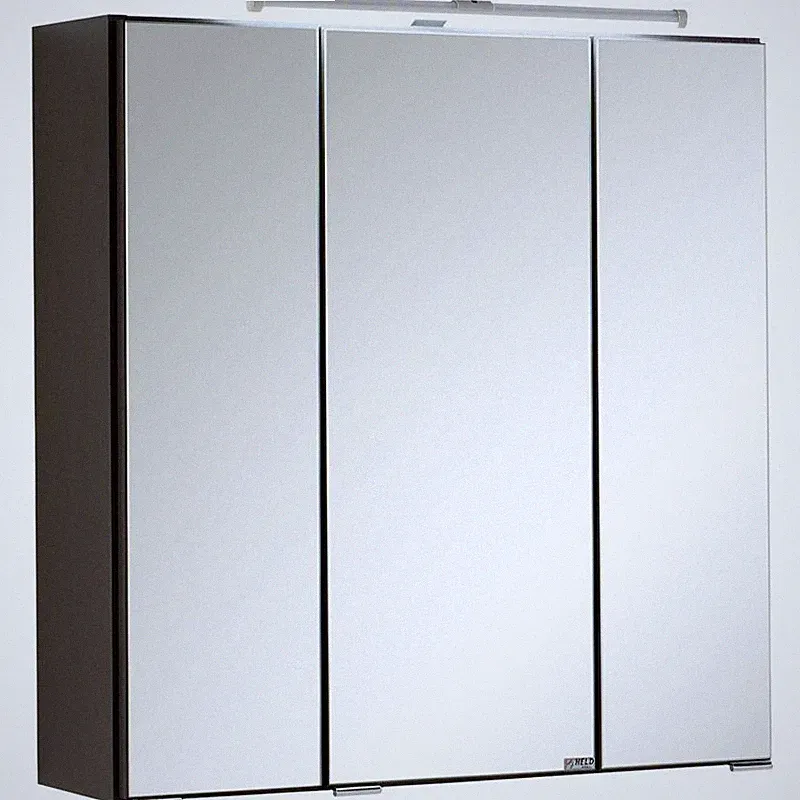 Badezimmer Spiegelschrank in grau mit LED Beleuchtung 60cm Schalter Steckdose