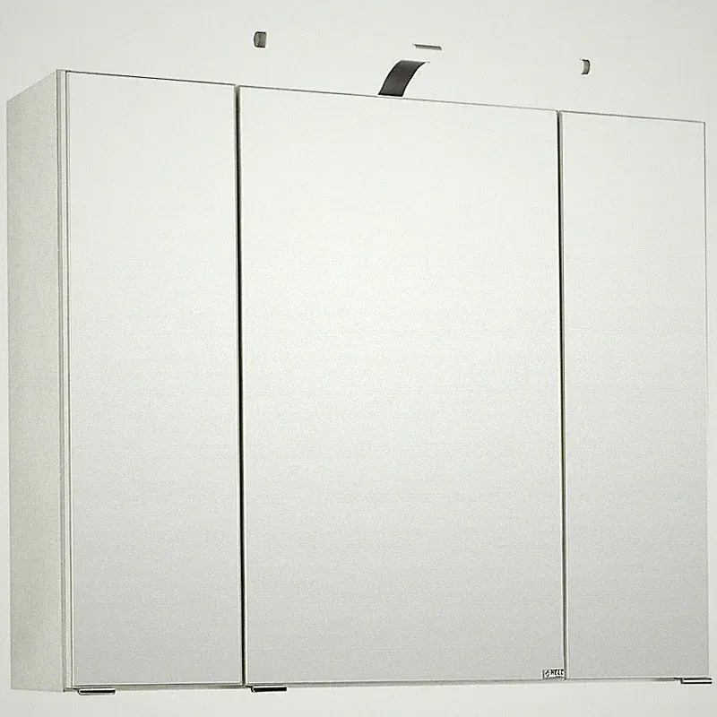 Badezimmer Spiegelschrank in weiß mit LED Beleuchtung 80cm Schalter Steckdose
