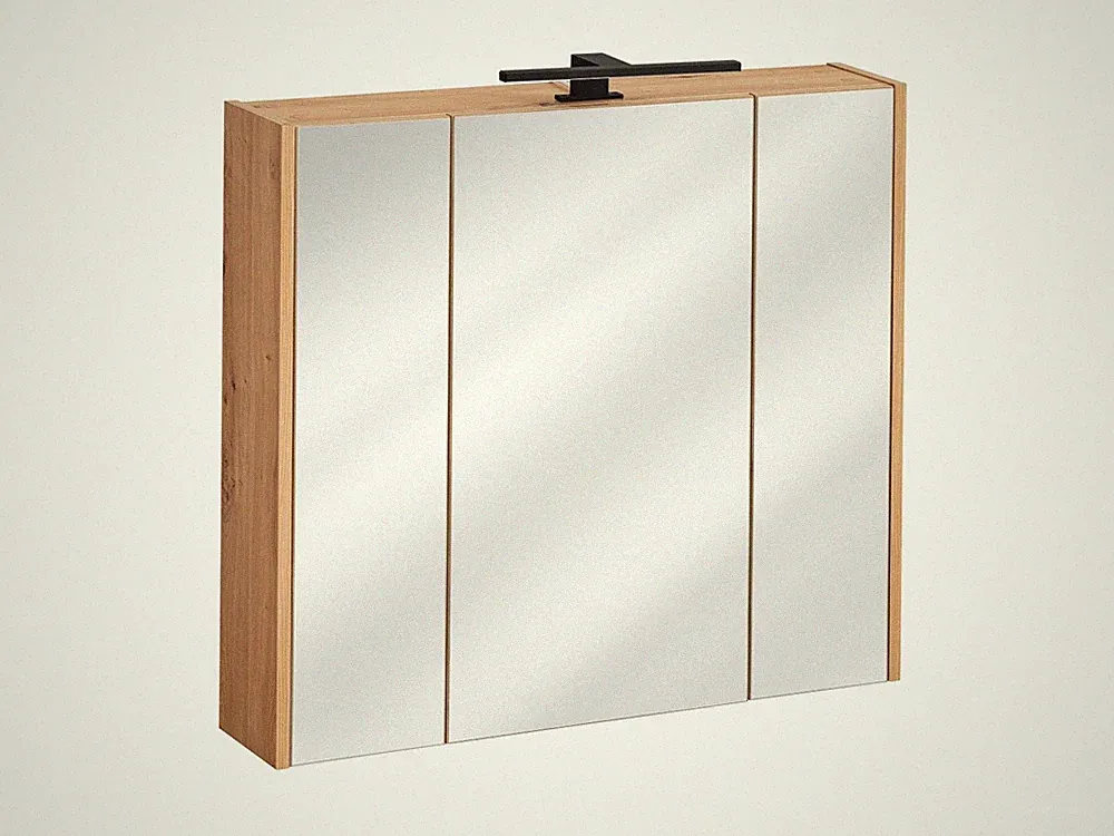 Badezimmer Spiegelschrank MADERA 60cm / 80cm / 120cm | black LED | Artisan-eiche