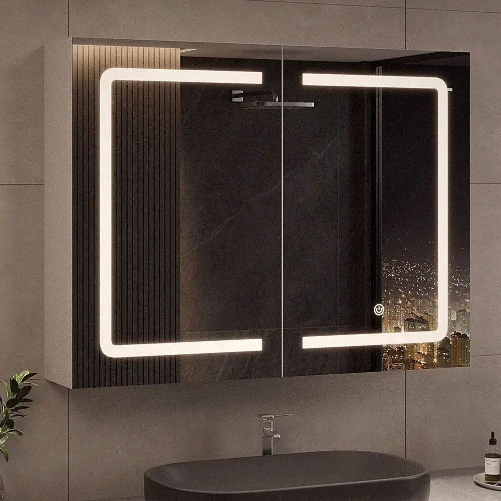 spiegelschrank bad 80cm mit beleuchtung