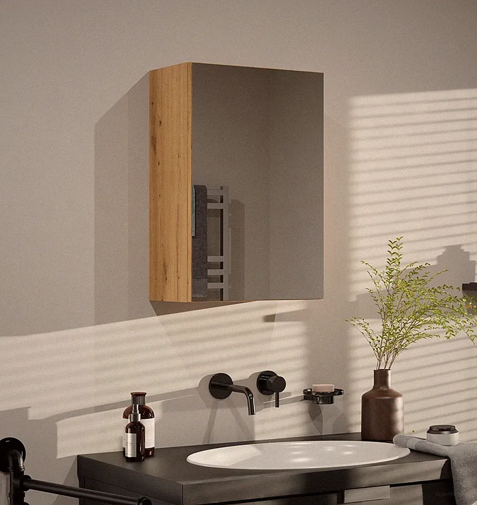 Badezimmer Spiegelschrank mit Tür 40x60x22cm Artisan Eiche