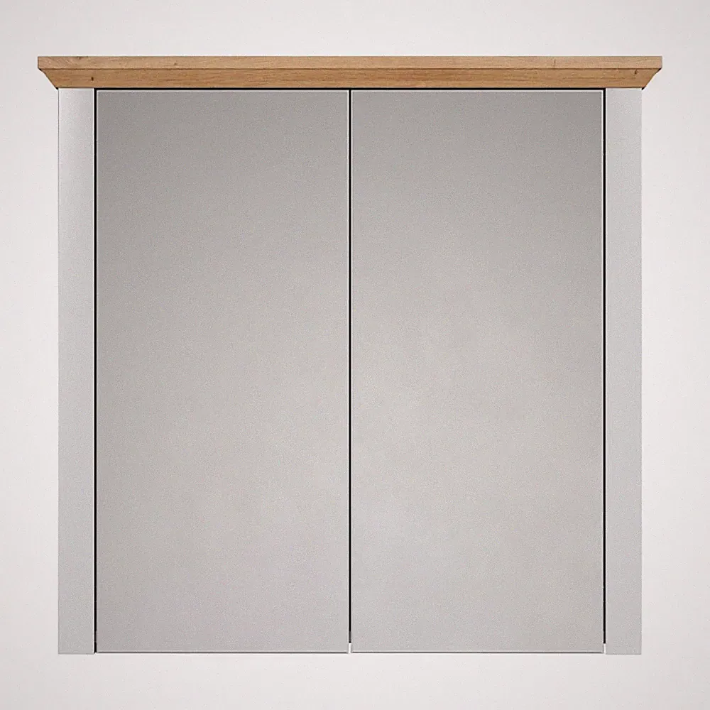 Badezimmer Spiegelschrank Spiegel Schrank 2 türig 2 Glasböden Landhaus