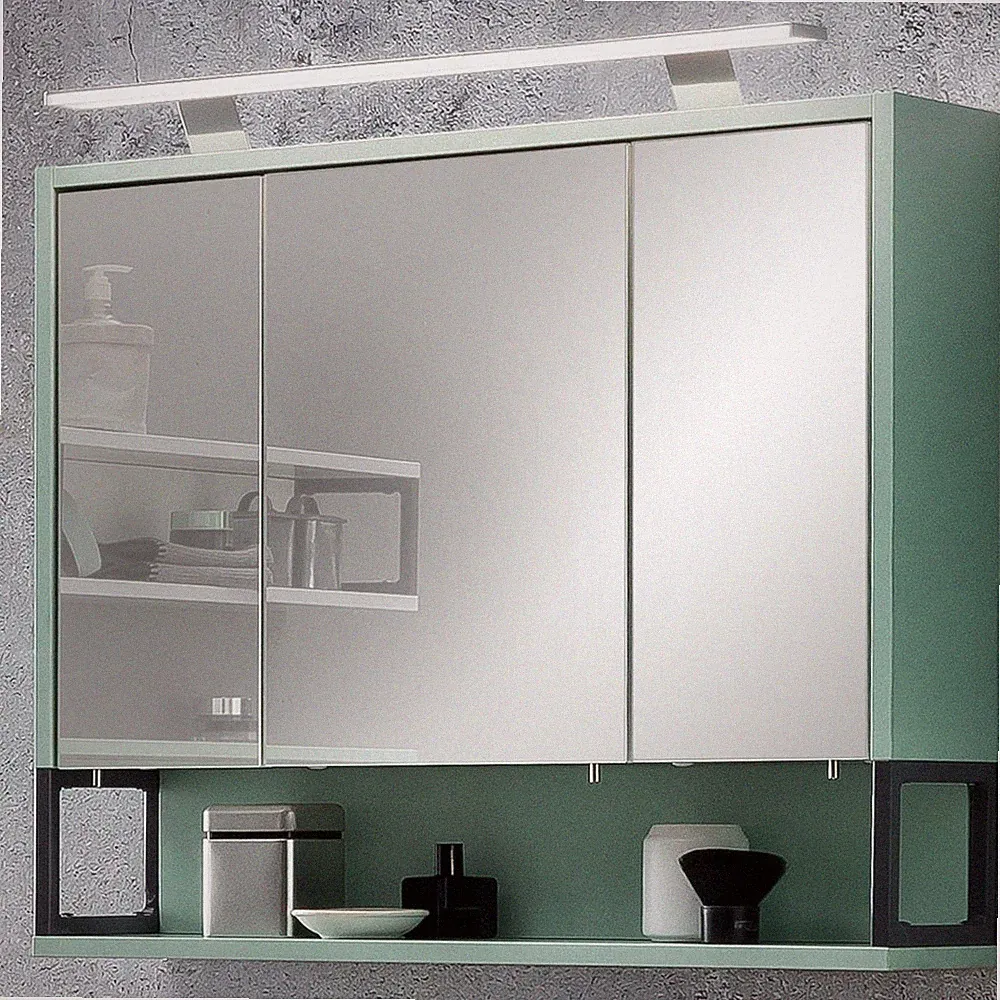 Badezimmer Spiegelschrank Stauraum Wandschrank Spiegel Beleuchtung mintgrün