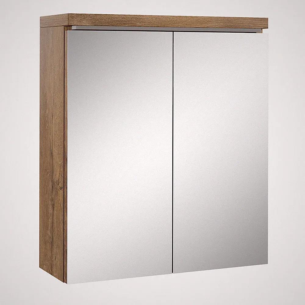 Badezimmer Spiegelschrank Toledo 60cm Lefkas – Stauraum Unterschrank Möbel zwei