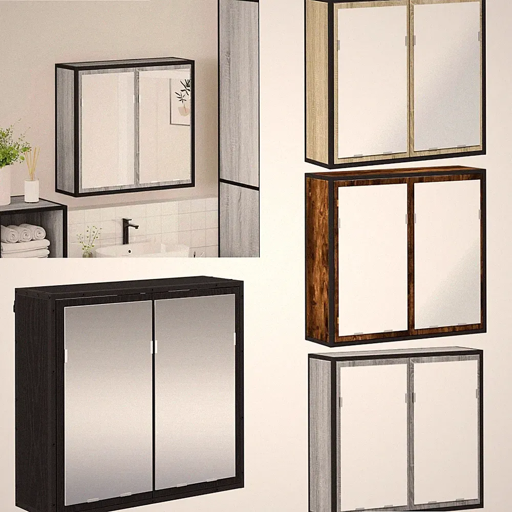 Badezimmer-Spiegelschrank Wandschrank Badezimmerschrank Holzwerkstoff Mit 2 tür
