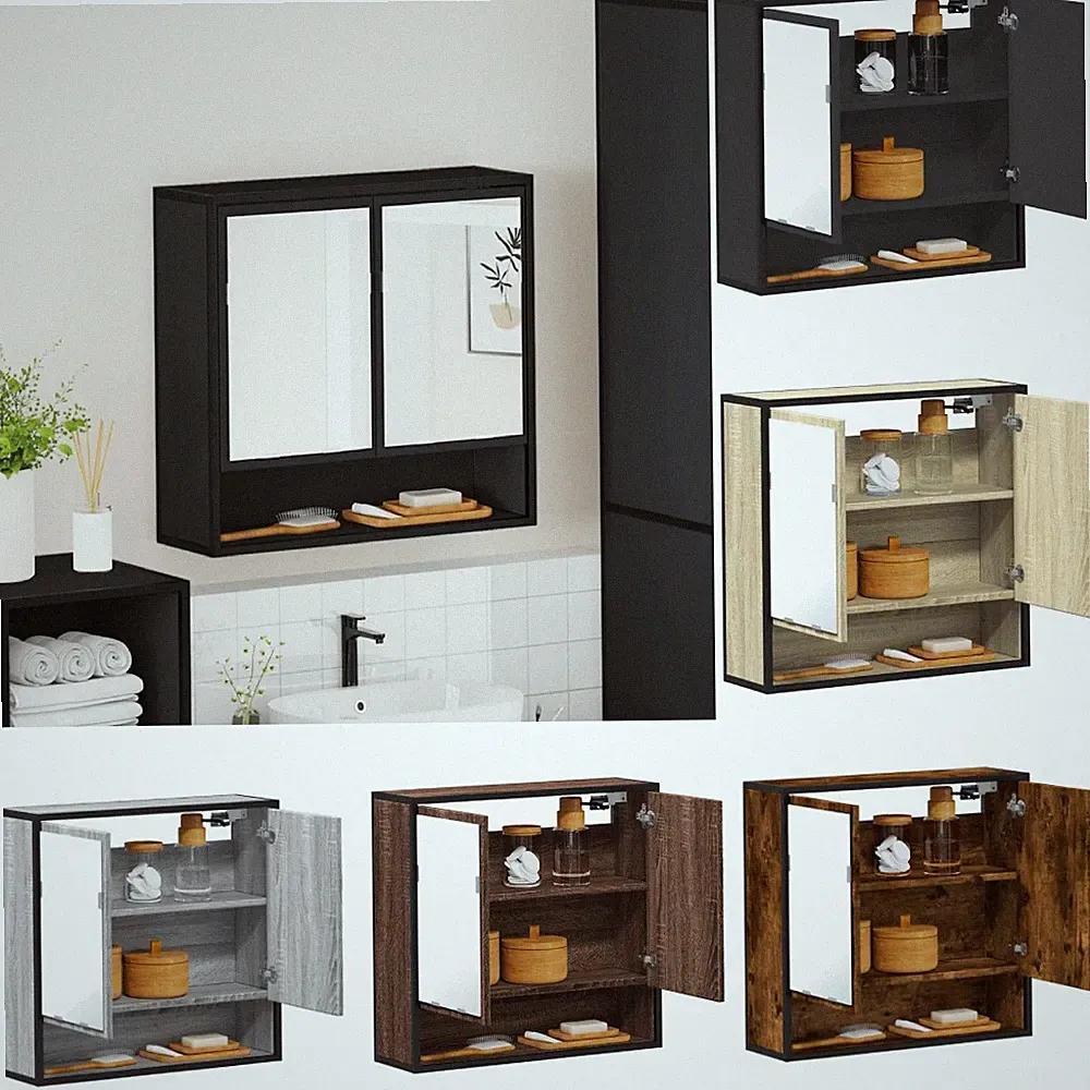 Badezimmer-Spiegelschrank Wandschrank Badezimmerschrank Holzwerkstoff Mit regal
