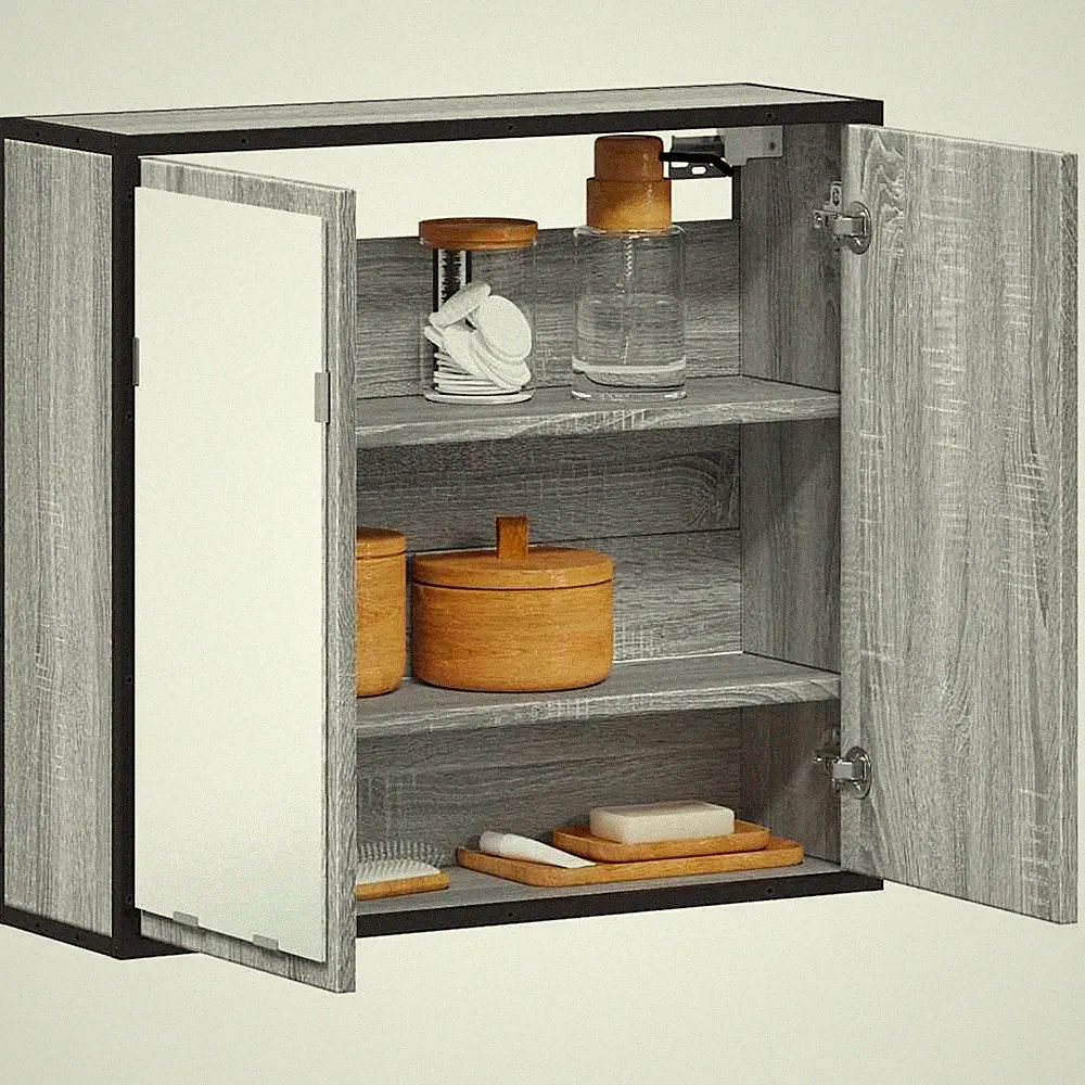 Badezimmer-Spiegelschrank Wandschrank Badezimmerschrank Holzwerkstoff vidaXL