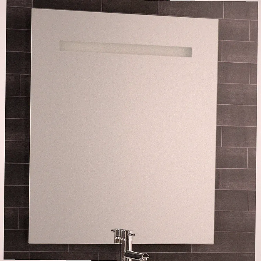 Badezimmer Vertikaler Spiegel Hochglanz Draht mit LED Front 70x74 cm