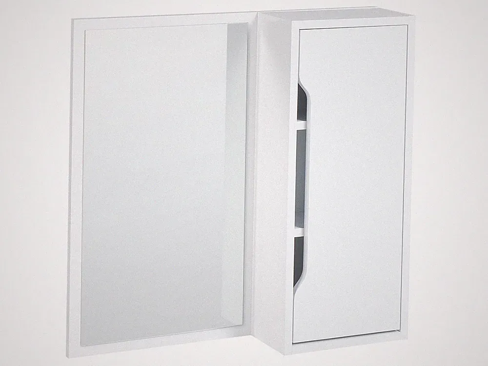 Badezimmer Wandschrank mit Spiegel 60 x 60 cm MDP weiß Spiegelschrank Palmas