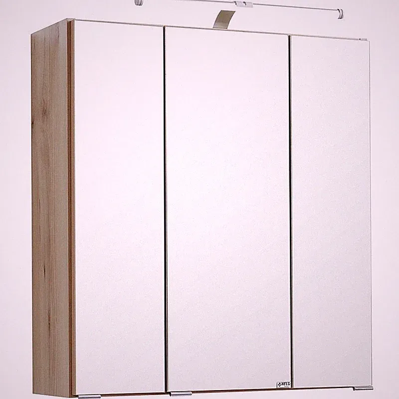Badezimmermöbel Spiegelschrank Buche 60x66x22cm LED Badspiegel Badezimmerschrank