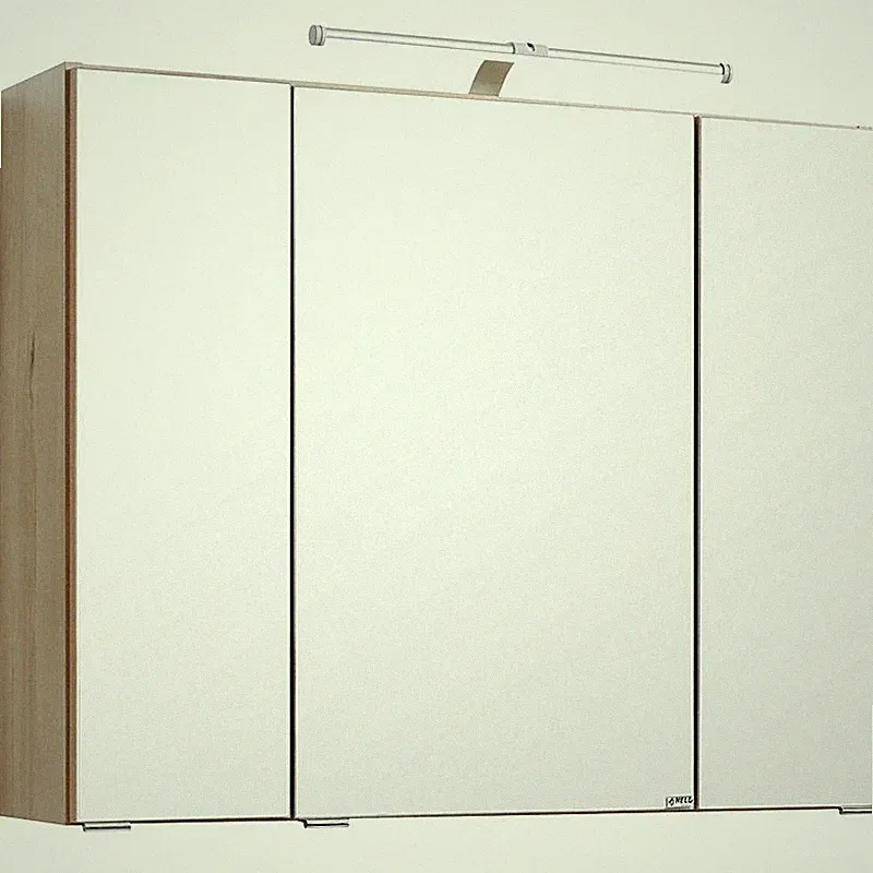 Badezimmermöbel Spiegelschrank Buche 80x66x22cm LED Badspiegel Badezimmerschrank